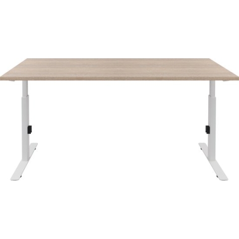 RoomForTheNew Bureau Schiphol plus-Bureau - Bureautafel - Gaming bureau - Game bureau - Computertafel - Desk - Bureau wit - Verstelbaar bureau - Gaming Desk - Bureau tafel - Bureau verstelbaar--Robson eiken blad-Wit  onderstel- 160x80