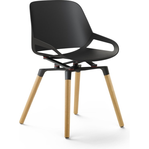 Aeris Numo houten poten - natural oak, kinematics: black, seat shell: black