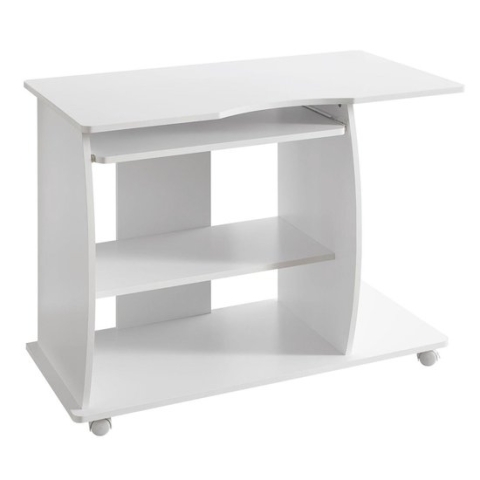 Bureau - Bureautafel - Wielen - Hout - Wit - 90x50x71 cm
