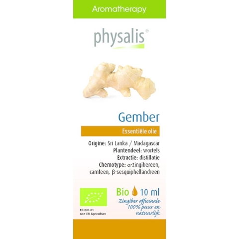 Physalis Aromatherapy Essentiële Oliën Gember Olie 10ml