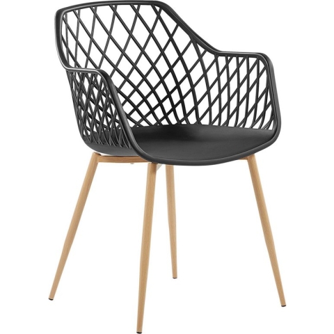 NASHUA - Eetkamerstoel - Zwart - Synthetisch materiaal