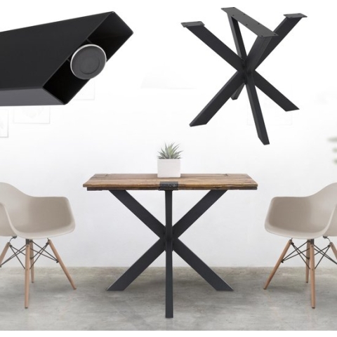 ML-Design Tafelpoten X-Design, zwart, 85x71x85 cm, gemaakt van metaal