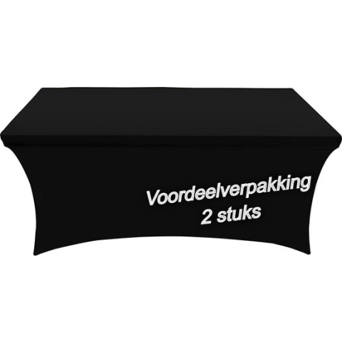Outdoor Living - Buffettafelhoes - stretch - zwart - 183x76x76cm (Voordeelverpakking 2 stuks)