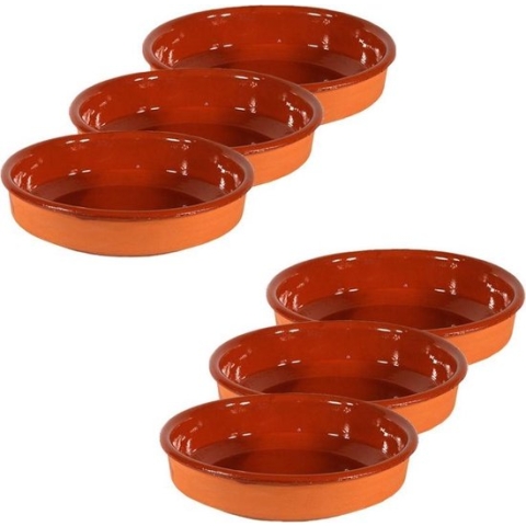Set van 6x tapas bakjes/schaaltjes Sevilla 14 cm en 12 cm - Tapas ovenschaaltjes/serveerschaaltjes