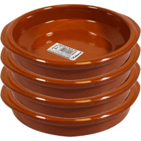 Set van 4x stuks tapas bakjes/schaaltjes Alicante met handvatten 16 cm - Tapas serveerschalen/borden/ovenschalen