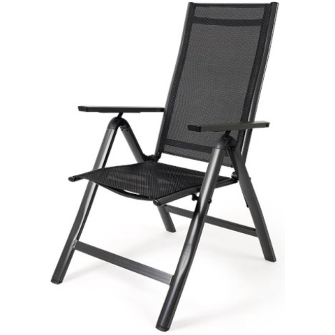 Excellent- tuinstoel 7 standen, inklapbaar, Aluminium frame, Textileen zitting en rugleuning