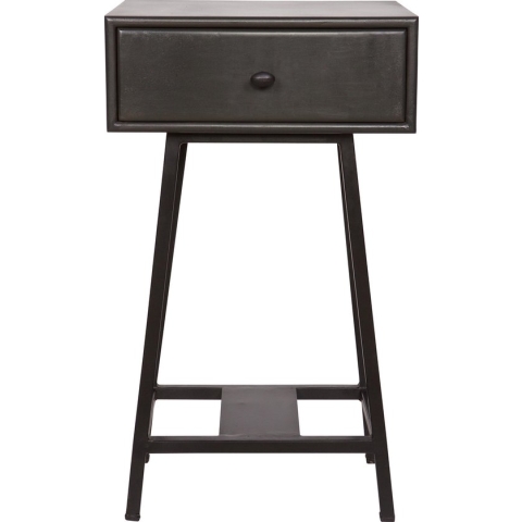 BePureHome Skybox Sidetable - Hout/Metaal - Zwart - 70x45x30