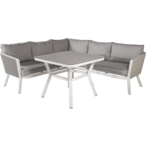 Virya loungeset 2 delen grijs,wit.