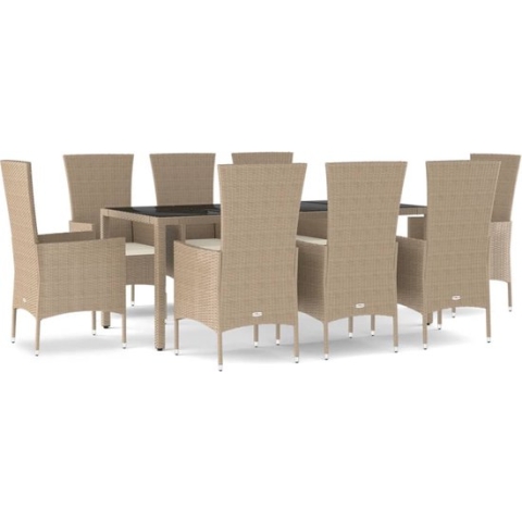 vidaXL-9-delige-Tuinset-met-kussens-poly-rattan-beige