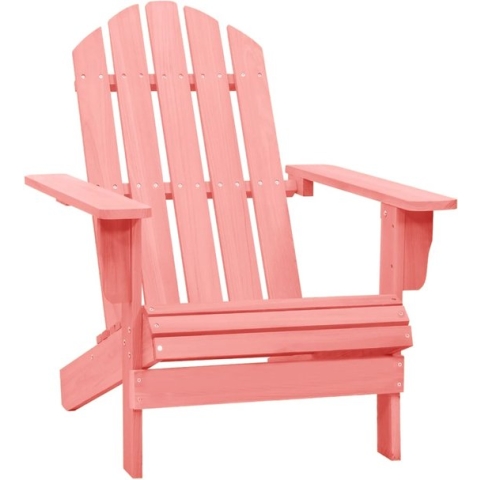 The Living Store Adirondack stoel - Massief vurenhout - 69.5x86.5x89.5 cm - Roze