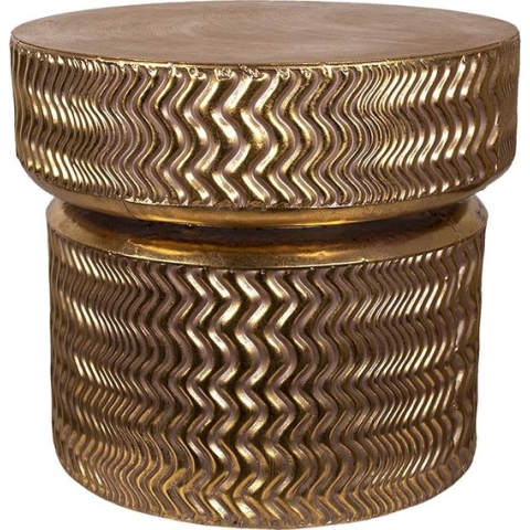 Clayre & Eef Bijzettafel Ø 58x52 cm Goudkleurig Metaal Rond Plantentafel