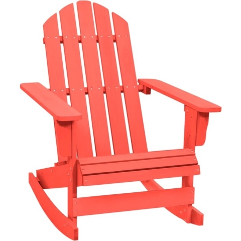 The Living Store Adirondack Schommelstoel - Tuinmeubelen - 70 x 91.5 x 92 cm (B x D x H) - Rood