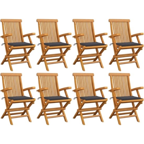 vidaXL-Tuinstoelen-8-st-met-antracietkleurige-kussens-massief-teakhout