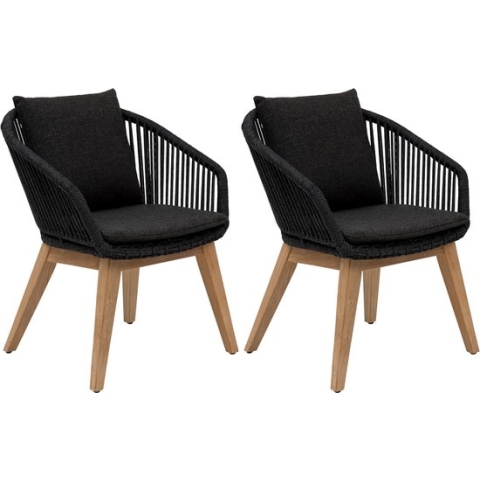 Set van 2 Tuinstoelen incl. zitkussen | HOUT FSC® GECERTIFICEERDE | teakhouten | meubels tuinmeubelen | tuinstoel | teakhouten stoel