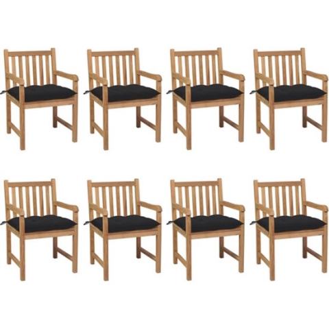 vidaXL-Tuinstoelen-8-st-met-zwarte-kussens-massief-teakhout
