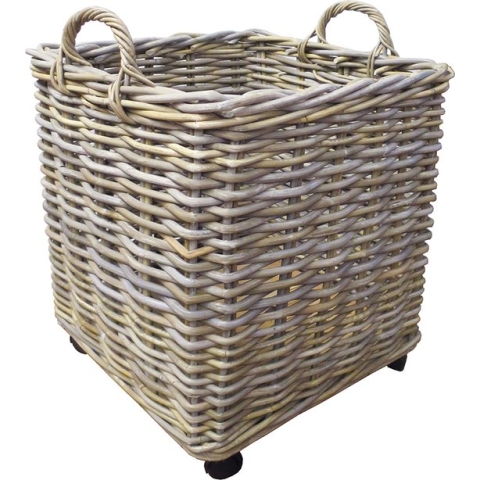 Lavandoux - Mand op Wielen - Kubu Rotan - Vierkant - 40x40x39 cm