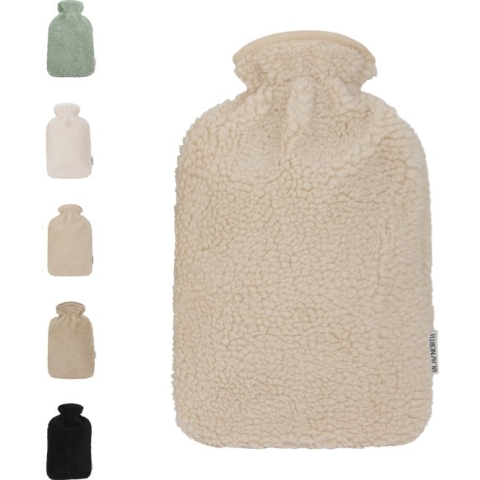 Ølav North – Kruik met Teddy hoes - Tot 6 uur warmte - Heerlijk zacht - Warmwaterkruik - 2 liter – Beige