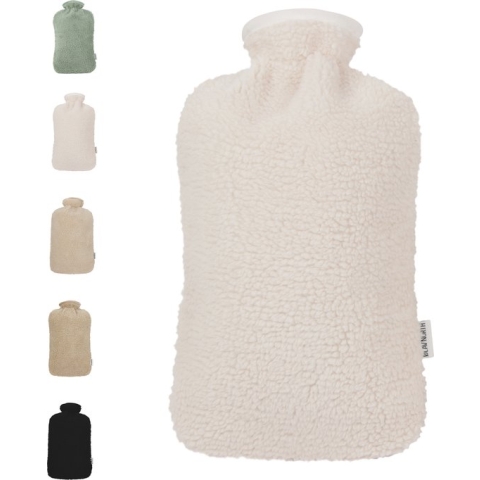 Ølav North – XL Kruik met Teddy hoes - Tot 8 uur warmte - Heerlijk zacht - Warmwaterkruik - 3 liter – Wit