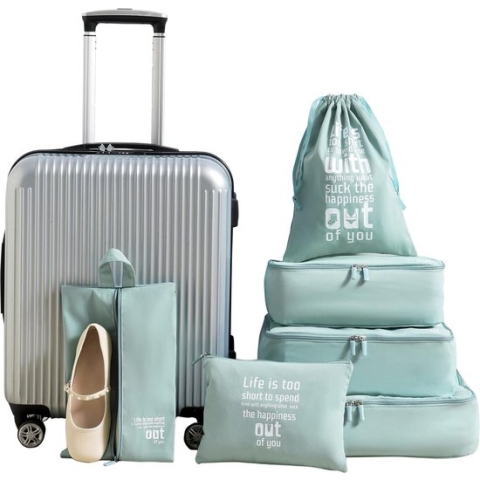 Packing Cubes 6 set, kledingtassen, kofferorganizer voor vakantie en reizen, pakkubussenset reiskubussen, opbergsysteem voor koffer (Fruit Groen)