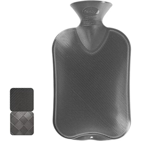 Fashy warm water kruik - enkelzijdig geribbeld - grijs - 2 liter