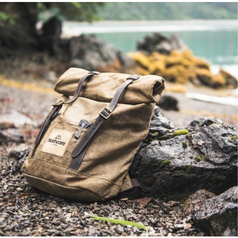 Northcore Gewaxt Canvas Rugzak Noco118 - Olive Groen