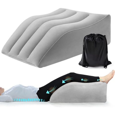 Aderkussen, beenverhogingskussen, opblaasbaar beenkussen, hoge positionering, comfortabel wigkussen voor slapen, verbetering van de bloedcirculatie en vermindering van zwelling, verbetering van de slaapkwaliteit