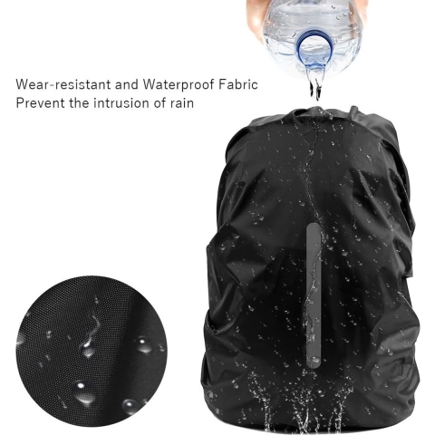 2 stuks waterdichte regenhoezen, met reflecterende strepen, verstelbare gesp, voor rugzak, schooltas, wandelen, klimmen, kamperen, fietsen, reizen, outdoor activiteiten, L, 41 - 55 l