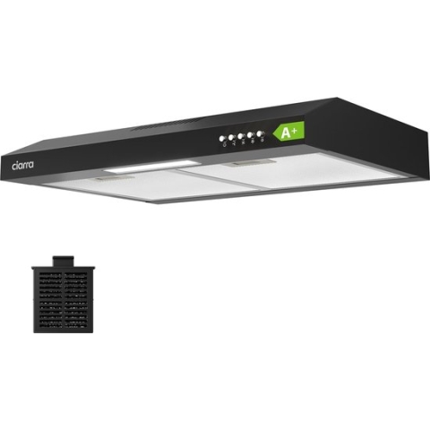 CIARRA CBCB6903 - 60cm Onderbouw afzuigkap zwart – inclusief koolstoffilter - 220m3