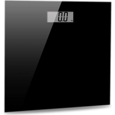 Royalty Line® PS3 Personenweegschaal Digitaal - Weegschaal Met LCD Scherm - Weegschalen Digitaal - Weegschalen Makkelijk op te Bergen - Heel Dun Ontwerp - Max 180 Kg - Incl. Batterij - Zwart