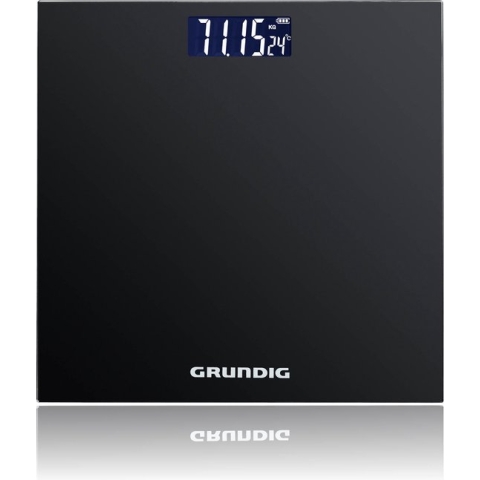 Grundig Weegschaal - Digitale Personenweegschaal - 50 Gram Nauwkeurig - 2 tot 180 Kilo - Zwart