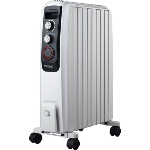 Auronic Olieradiator - Elektrische kachel - Thermostaat - Timer - 3 Standen - tot 2000W - Wit