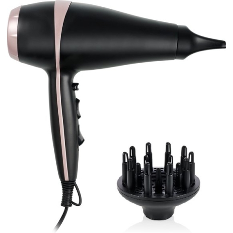 Tristar HD-2450 Krachtige Föhn - 2200 Watt - AC Motor - Ionische functie - Diffuser en blaasmond - Zwart/Rose