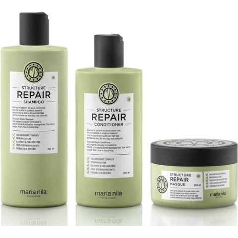 Maria Nila Beauty Bag Structure Repair - vrouwen - Voor Beschadigd haar/Droog haar - 3 stuks - Haarmasker beschadigd haar