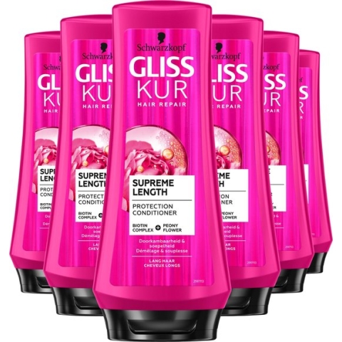 Gliss - Supreme Length - Conditioner - Haarverzorging - Voordeelverpakking - 6 x 200 ml