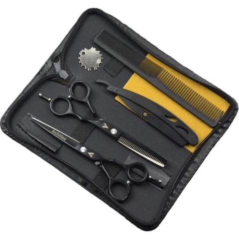Kappersschaar 6 inch Hoogwaardige Kwaliteit Stainless Steel + Missan Kam Set  – Schaar Kapper – Uitdunschaar / Effileerschaar / Kapperschaar – Met Kam & Mes