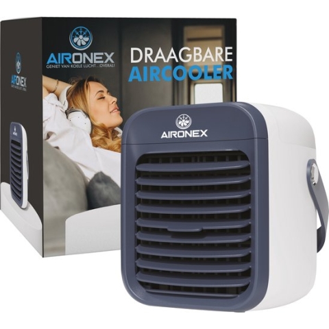 Draagbare Aircooler Blauw – Draadloze Luchtkoeler met water tank van Aironex – Luchtbevochtiger functie - Luchtkoeler geen airco –Tafelventilator - Ventilator Staand - Verhoog je productiviteit en nachtrust