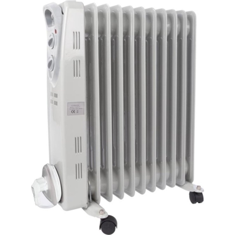 Perel Olieradiator, 11 ribben, drie warmtestanden, 2500 W