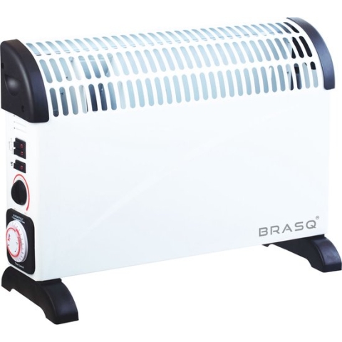 BRASQ Convector Kachel CH100 - Elektrische kachel wit tot 2000 Watt - 3 standen met Turbofunctie - Timer - tot 20M2