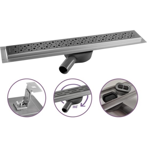 CityLine douchegoot - RVS - 70cm - Flex uitloop - Dots