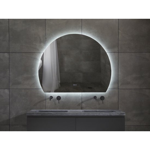 Mawialux LED Badkamerspiegel - Dimbaar - 120x96cm - Halfrond - Verwarming - Touchscreen - hannah
