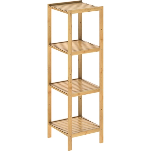 Casaria Staande badkamer/ woonkamer kast bamboe 110x33x33cm