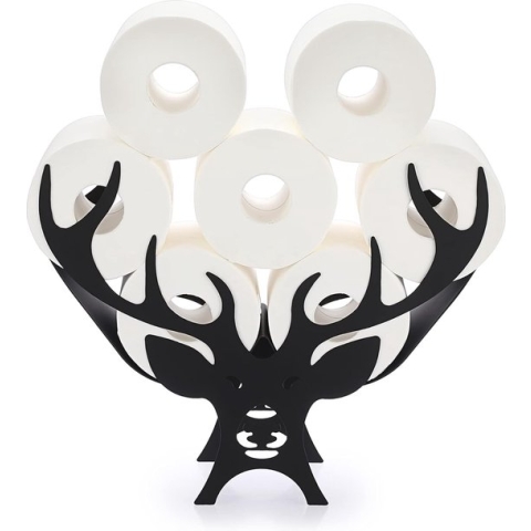 Hertenhoorn Wandplank en Toiletrolhouder - Decoratieve en Duurzame Metalen Houder - Waterdicht en Krasbestendig - Ruimtebesparende Opslag voor Badkamer