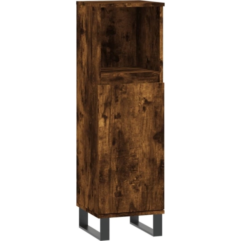 vidaXL-Badkamerkast-30x30x100-cm-bewerkt-hout-gerookt-eikenkleurig