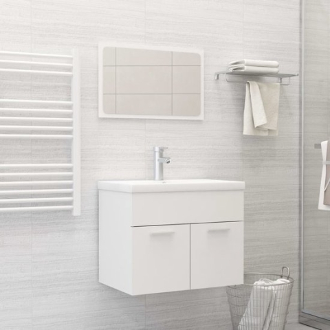 The Living Store Badkamermeubelset - 60 x 38.5 x 46 cm - wit spaanplaat