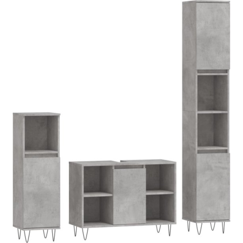 vidaXL-3-delige-Badkamermeubelset-bewerkt-hout-betongrijs
