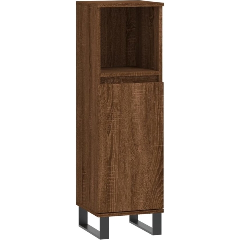 vidaXL-Badkamerkast-30x30x100-cm-bewerkt-hout-bruin-eikenkleur