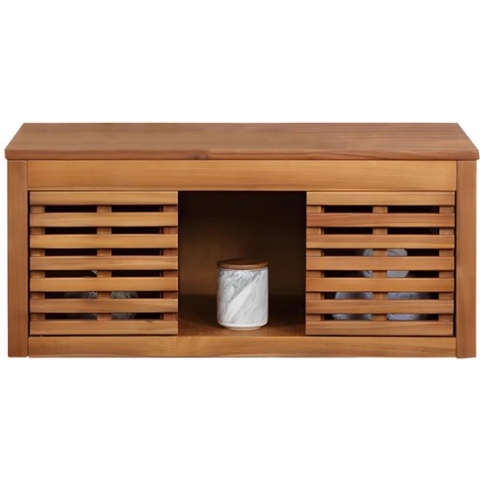 Hangende wastafelmeubel van acaciahout - 90 cm - PENEBEL L 90 cm x H 40 cm x D 50 cm