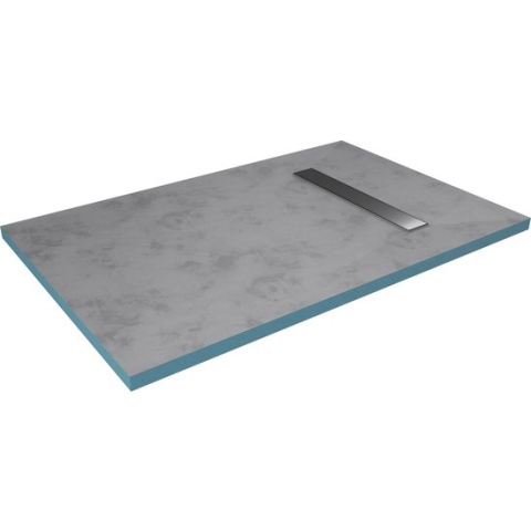 Aurlane douchebak om te betegelen 90x140cm op maat versnijdbaar en met afvoer – Rainy Linear 140