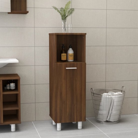 The Living Store Badkaast - Bruineiken - 30x30x95 cm - Hoge poten