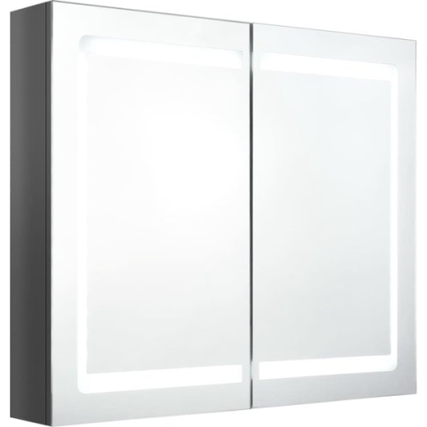 vidaXL-Badkamerkast-met-spiegel-en-LED-80x12x68-cm-glanzend-grijs